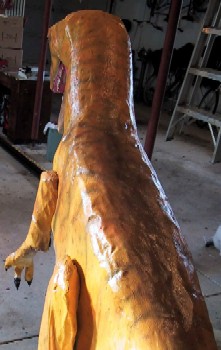 The Repainted Velociraptor Prop From the Back