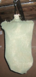 Burlap Wrapped Torso Painted Green