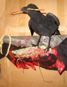 Scarecrow Prop with Crow on Right Arm