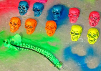 Painted Small Skeleton Flower Skulls