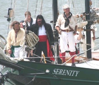 Blackbeard and his crew aboard the Serenity