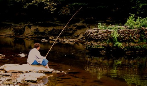 Marcus Cain Fishing in the creek