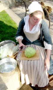 Kate making salad