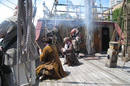 The defenders amidst the smoke on the Quarter Deck