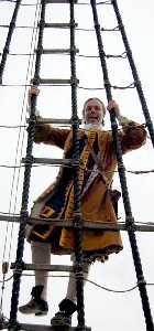 Ivan going up the rigging