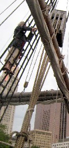 Mark Gist in the rigging