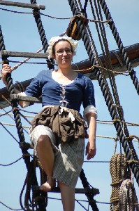 Andrea climbing the ropes
