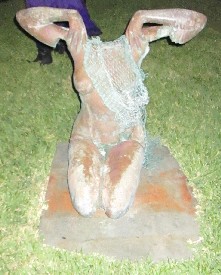 Chomped Woman Statue