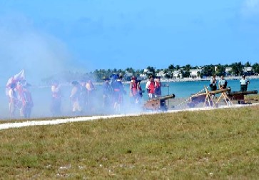 British Fire Their Cannons