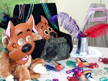 Scooby Doo masks on the Kid's Table