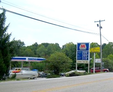 The gas station near the Paynetown entrance