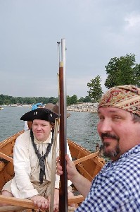 Jay Rowing, Dan Needham with musket