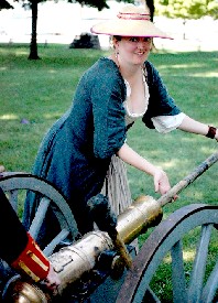 Kate sponging a cannon