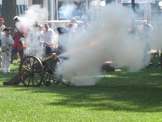 Defender cannon firing