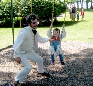 Nathan Pulling Pip on the Swing