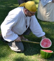 Dan Cutting the Watermelon