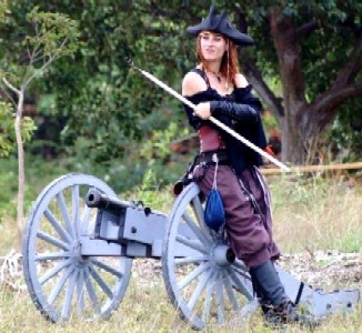 Scarlett Jai posing on the Bone Island field cannon