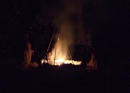 Late night campfire