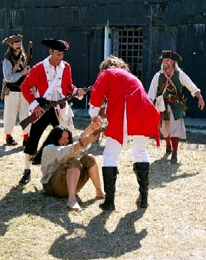 The Redcoats Dragging Diosa through the fort