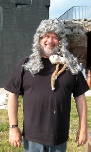 Beowulf in his Wig with Lob the Monkey