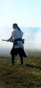 Pirate with blunderbuss and smoke
