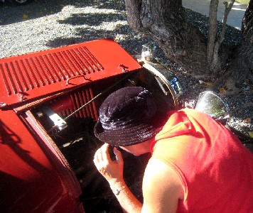 Shay fixing the Model A...again