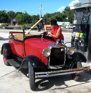 Shay filling the Model A with gas