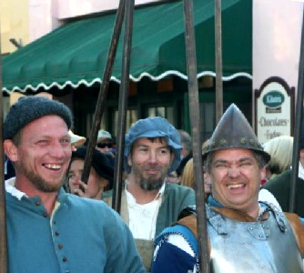 Buccaneer pikesmen making funny faces