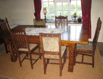 The Dining Room Table at Pen Y Parc