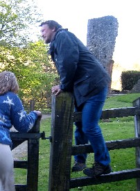 Ed and Tam Climbing the Fence
